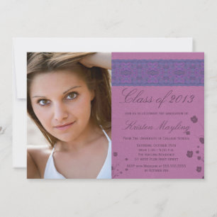 Invitación de gradación de fotos florales de encaj
