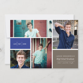 Invitación de Grado de Bloque de Color