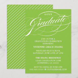 INVITACIÓN DE GRADO DE FIESTA CON LETRA ELEGANTE Y