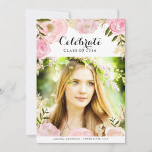 Invitación de Grado de Floral Dulce