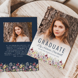 Invitación de Grado de Fotografía Azul de la Marin