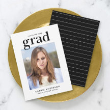 Invitación de Grado de Fotografía en Serif Blanco