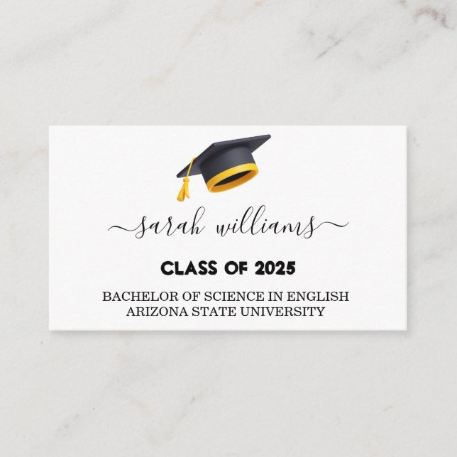Invitación de Grado de Tarjeta de Nombre de Gradua (Anverso)