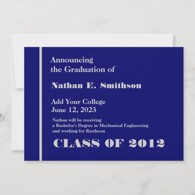 Invitación de Grado del Colegio Presidencial de Pl (Anverso)