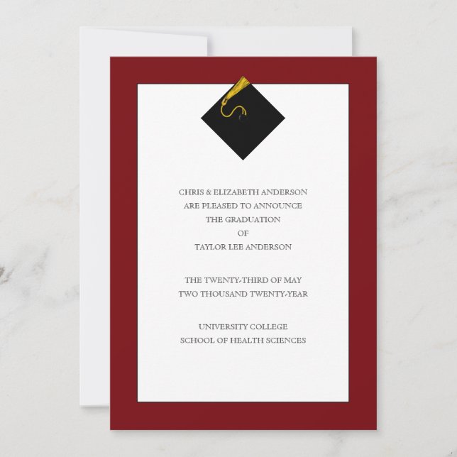 Invitación de graduación (Anverso)