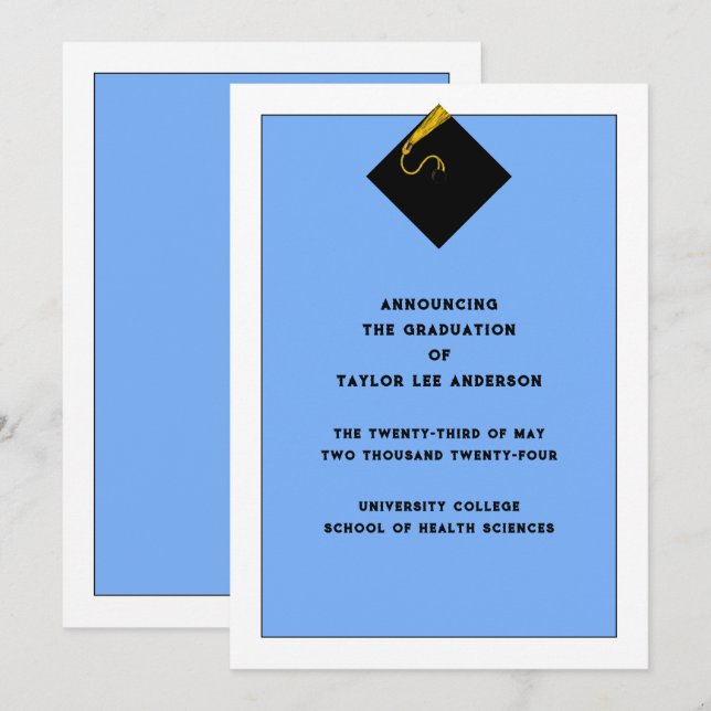 Invitación de graduación (Anverso / Reverso)