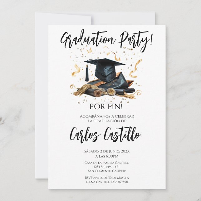 Invitación de graduación (Anverso)