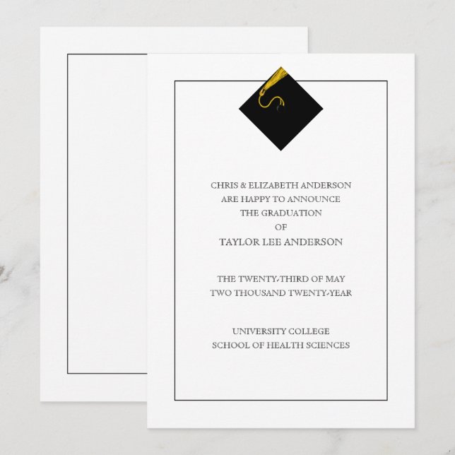 Invitación de graduación (Anverso / Reverso)