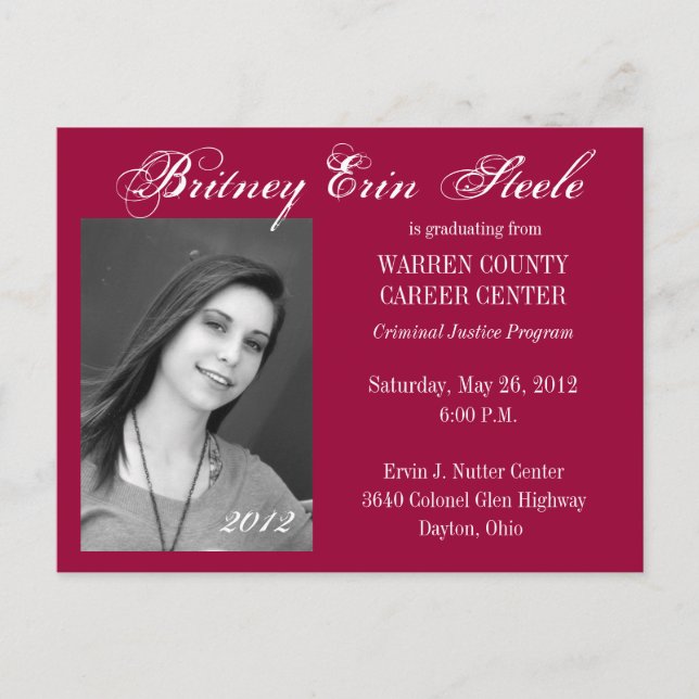 Invitación de graduación (Anverso)