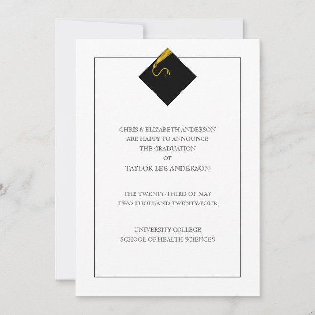 Invitación de graduación (Anverso)