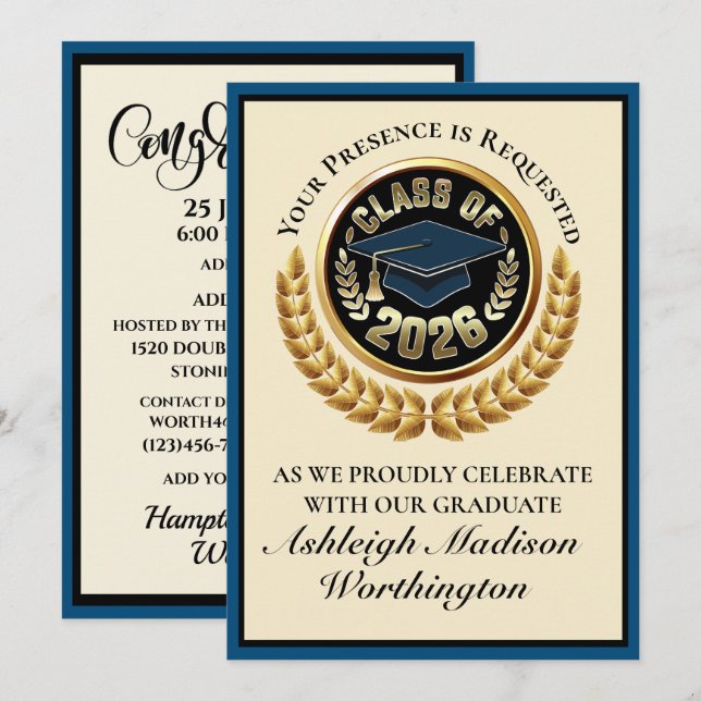 Invitación de Graduación (Anverso / Reverso)