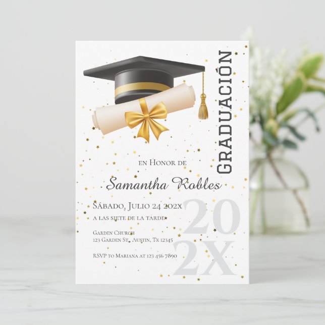 Invitación de graduación (Anverso de pie)
