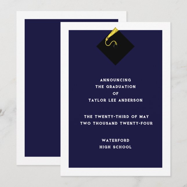 Invitación de graduación (Anverso / Reverso)