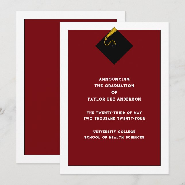 Invitación de graduación (Anverso / Reverso)