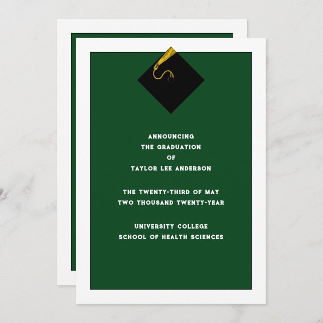 Invitación de graduación (Anverso / Reverso)
