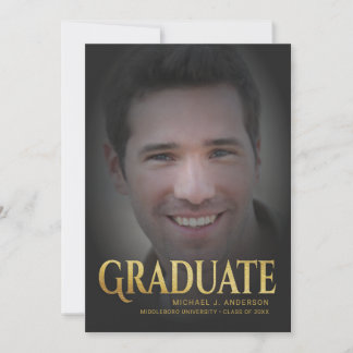 invitación de graduación 2017 Masculine Gold Texto