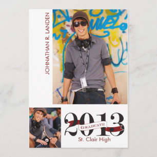 Invitación de graduación  3 Foto Maroon