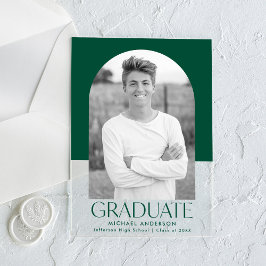 Invitación de graduación acrílica de bloque de col