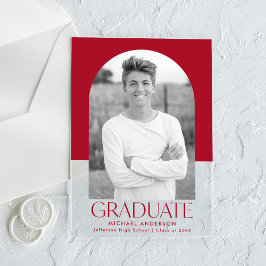 Invitación de graduación acrílica de bloque de col
