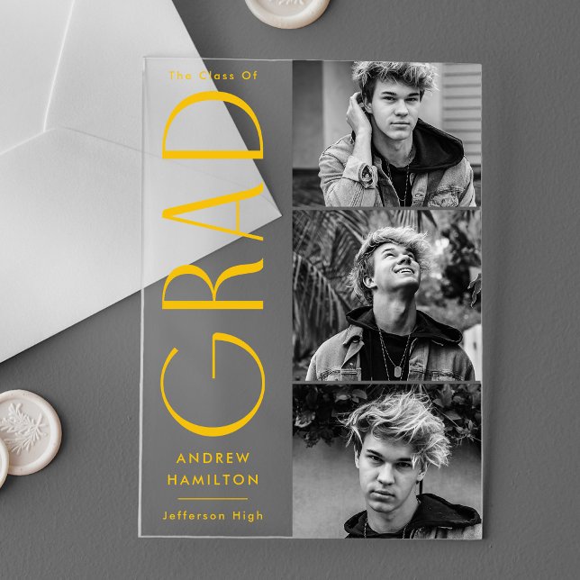 Invitación de graduación acrílica de fotografía de (Subido por el creador)