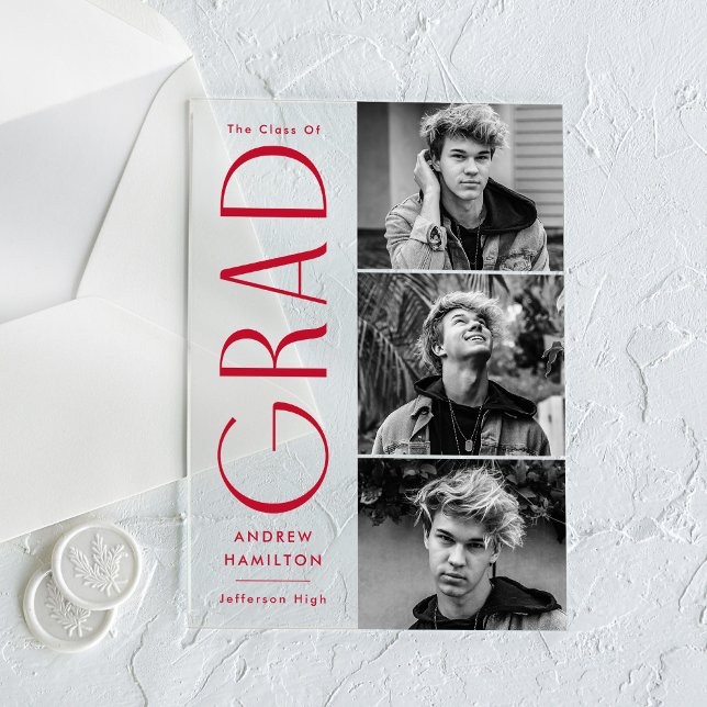 Invitación de graduación acrílica de fotografía de (Subido por el creador)