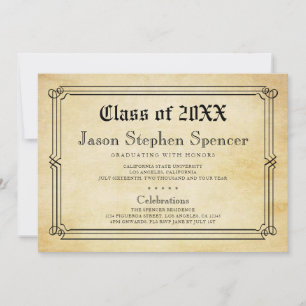 Invitación de Graduación al Estilo del Diploma