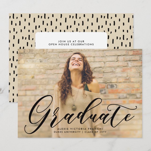 Invitación de Graduación Artsy (Anverso / Reverso)