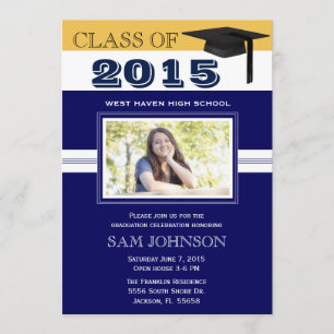 Invitación de graduación azul