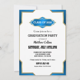 Invitación de Graduación Azul Cielo