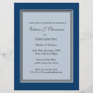 Invitación de graduación azul de alto rendimiento