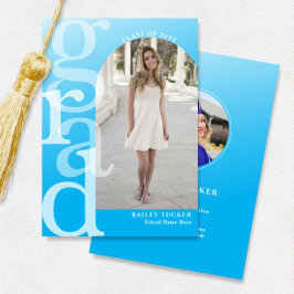 INVITACIÓN de Graduación Azul Ombre de Foto de Arc