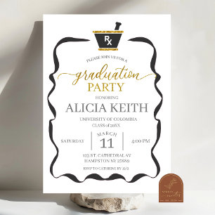 invitación de graduación Black Bow RX