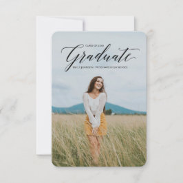 Invitación de graduación caligráfica simple