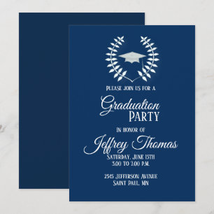 Invitación de graduación Cap y Hojas 5" x 7"