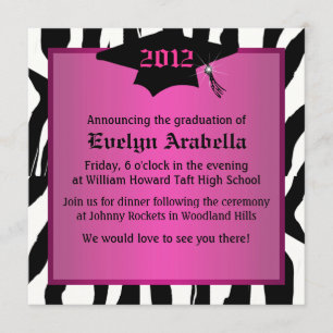 Invitación de graduación cebra