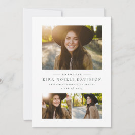 Invitación de graduación clásica de collage de fot
