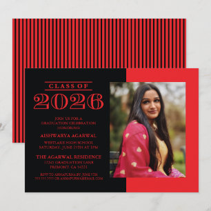 INVITACIÓN DE GRADUACIÓN CLÁSICA NEGRITA PROMOCIÓN