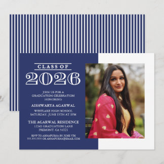 INVITACIÓN DE GRADUACIÓN CLÁSICA NEGRITA PROMOCIÓN