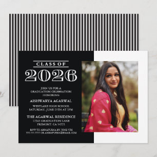 INVITACIÓN DE GRADUACIÓN CLÁSICA NEGRITA PROMOCIÓN