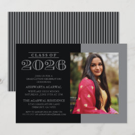 INVITACIÓN DE GRADUACIÓN CLÁSICA NEGRITA PROMOCIÓN