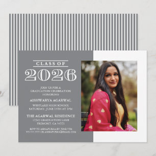 INVITACIÓN DE GRADUACIÓN CLÁSICA NEGRITA PROMOCIÓN