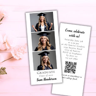 Invitación de graduación Código QR del cuadro foto