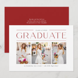 Invitación de Graduación Collage de Fotos con Tipo
