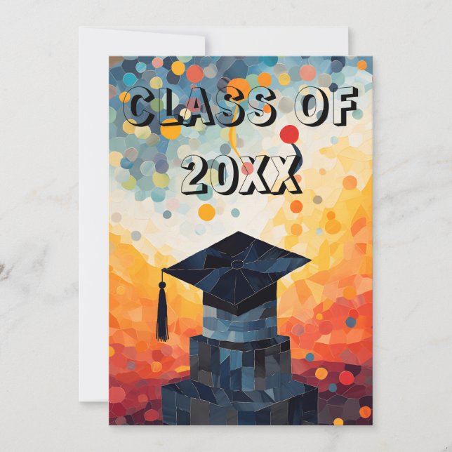 Invitación de Graduación Colorida Personalizada (Anverso)