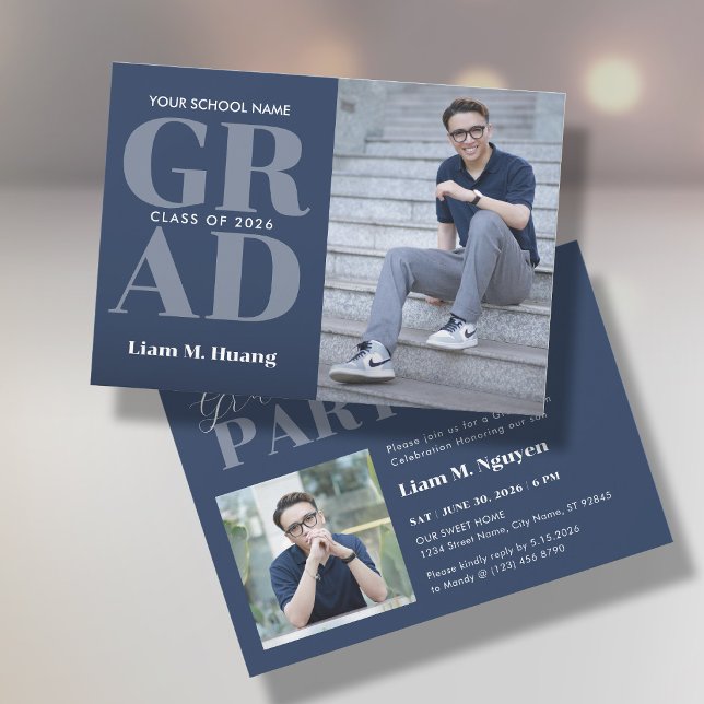 Invitación de graduación con 2 fotos (Subido por el creador)