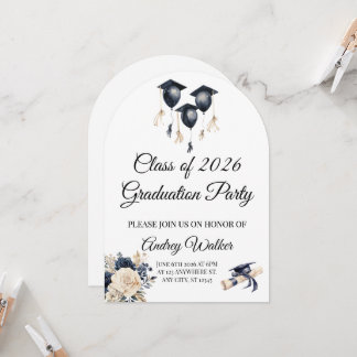 Invitación de graduación con acuarela Clase de 202
