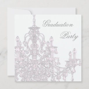 Invitación de graduación con araña rosa