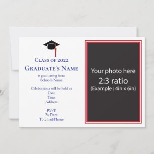 Invitación de graduación con birrete (cualquier co