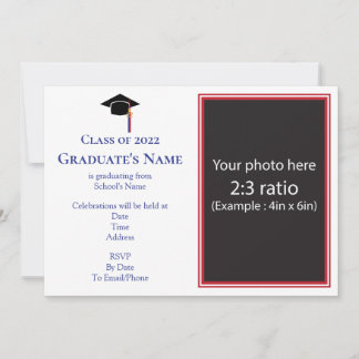Invitación de graduación con birrete (cualquier co