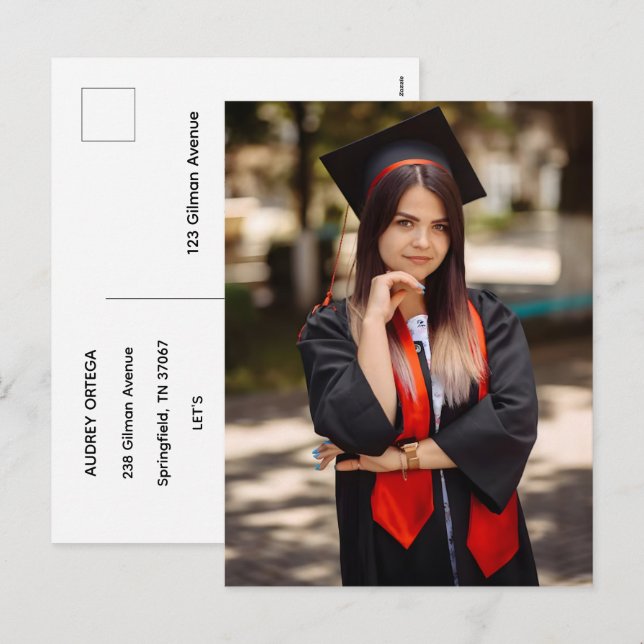 Invitación de graduación con caligrafía moderna si (Anverso / Reverso)